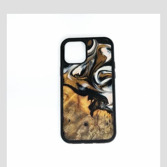 Carved iPhone 12 Pro Case (3) One Of A Kind Burl Wood Epoxy Resin Carved Magnet - Picture 8 of 14